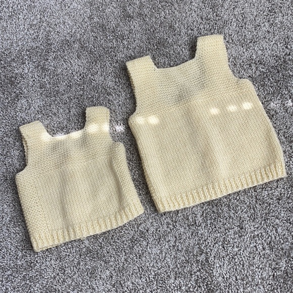 Bundle of hand knit warm button vests - Picture 2 of 3